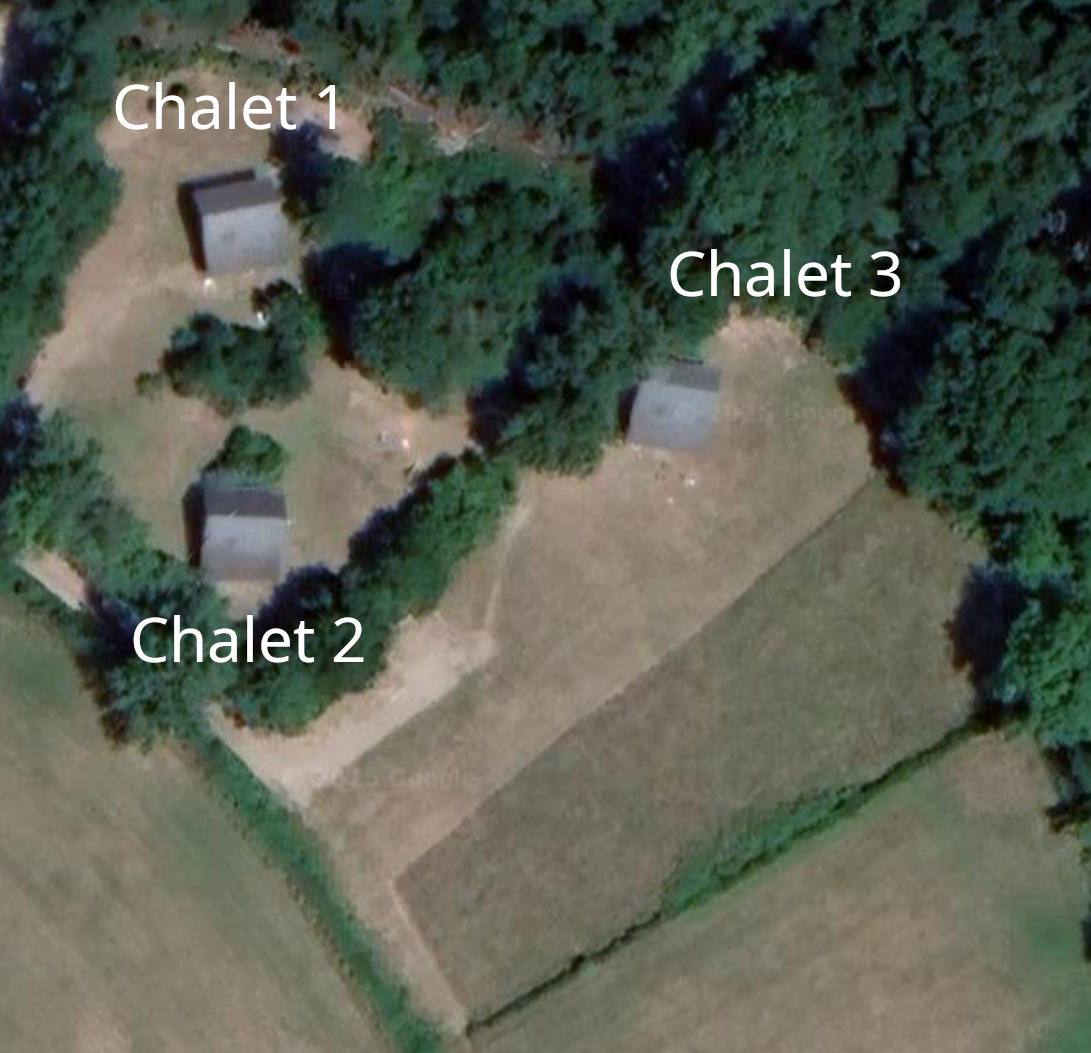 Plan vue aérienne des 3 chalets